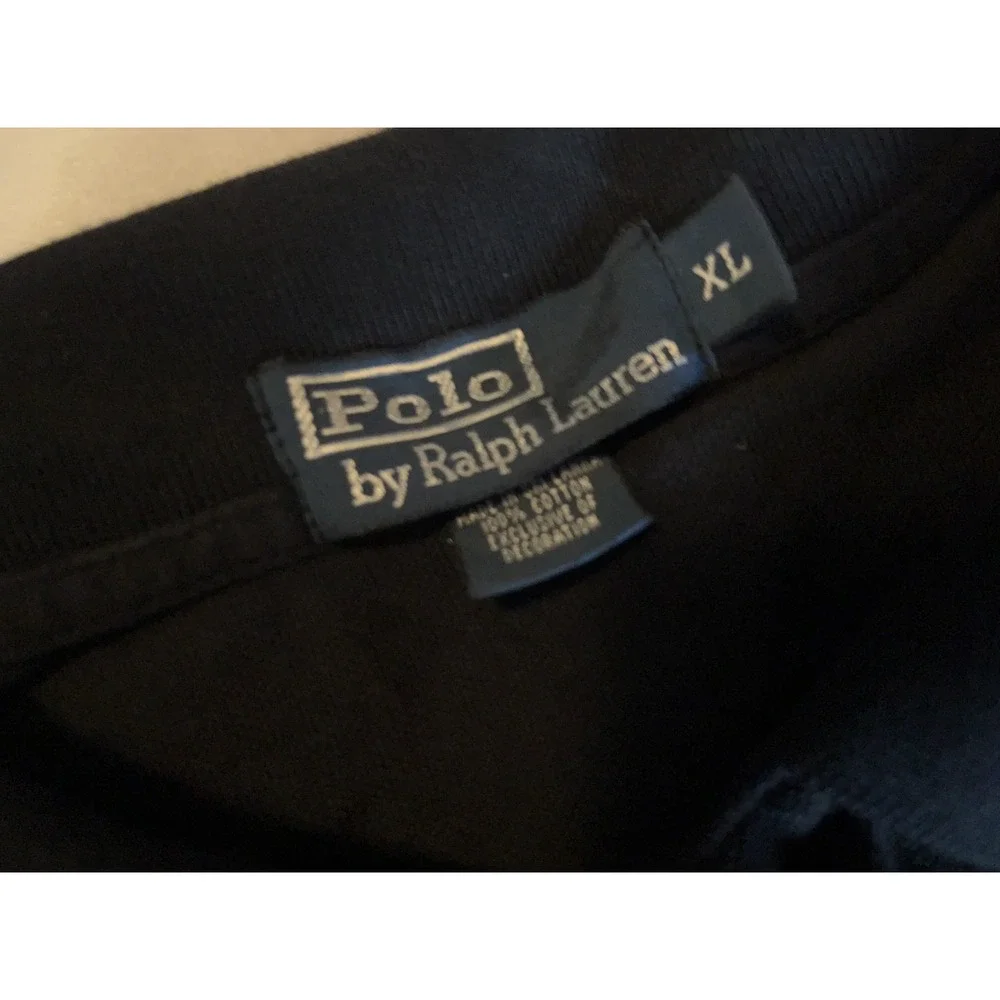 Ralph‎ Lauren Polo Shirt Mens XL Black Red Pony Long Sleeve Classic Fit